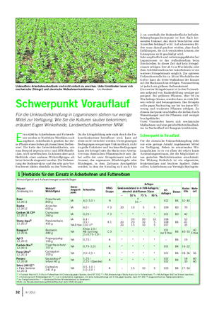PFLANZE Landwirtschaftliches Wochenblatt E twa 4200 ha Ackerbohnen und Futtererb- sen werden in Nordrhein-Westfalen noch angebaut.