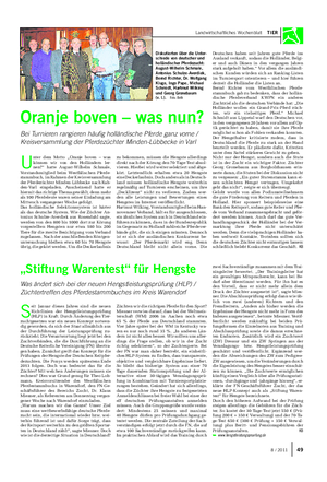 Landwirtschaftliches Wochenblatt TIER U nter dem Motto „Oranje boven – was können wir von den Holländern ler- nen?