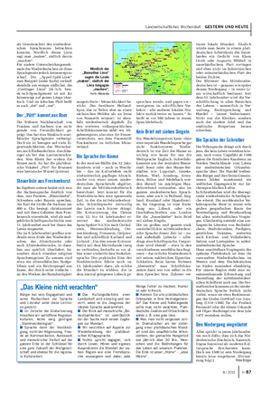Landwirtschaftliches Wochenblatt GESTERN UND HEUTE als Grenzwächter des niederdeut- schen Sprachraums betrachten konnten.