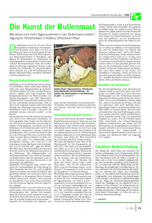Landwirtschaftliches Wochenblatt TIER Die Kunst der Bullenmast Wie lassen sich hohe Tageszunahmen in der Bullenmast erzielen?
