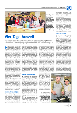Landwirtschaftliches Wochenblatt GESUNDHEIT R eges Treiben herrscht an diesem Freitag in der Lehr- küche der Klinik Solequelle in Bad Westernkotten bei Erwitte im Kreis Soest.