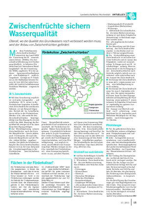 Landwirtschaftliches Wochenblatt AKTUELLES M it dem Förderbaustein „Zwischenfruchtanbau“ unterstützt das Land NRW die Umsetzung der W asserrah- menrichtlinie (WRRL).