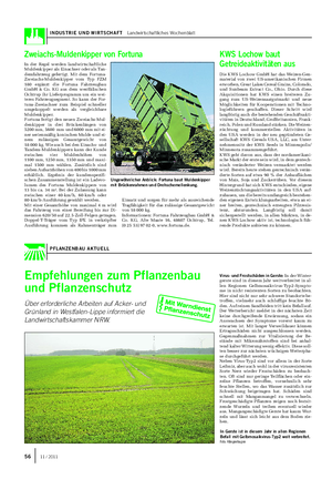 INDUSTRIE UND WIRTSCHAFT Landwirtschaftliches Wochenblatt Empfehlungen zum Pflanzenbau und Pflanzenschutz Über erforderliche Arbeiten auf Acker- und Grünland in Westfalen-Lippe informiert die Landwirtschaftskammer NRW.