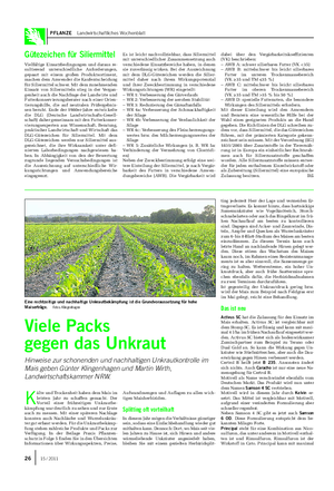 PFLANZE Landwirtschaftliches Wochenblatt Eine rechtzeitige und nachhaltige Unkrautbekämpfung ist die Grundvoraussetzung für hohe Maiserträge.