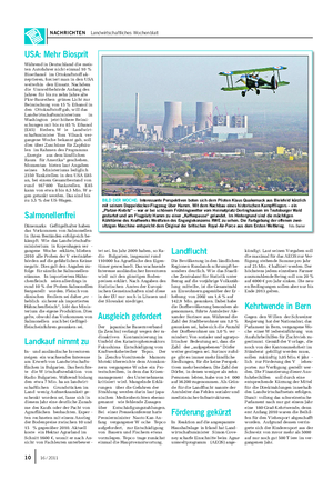 NACHRICHTEN Landwirtschaftliches Wochenblatt BILD DER WOCHE: Interessante Perspektiven boten sich dem Piloten Klaus Quakernack aus Bielefeld kürzlich mit seinem Doppeldecker-Flugzeug über Hamm.
