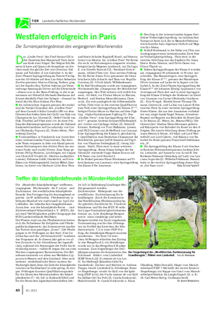 TIER Landwirtschaftliches Wochenblatt Die „Handorfer Islandpferdetage“ eröffneten vergangenes Wochenende die T urnier- und Zuchtsaison der westfälischen Islandpferde- freunde.
