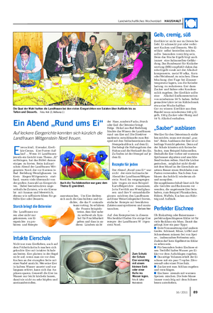Landwirtschaftliches Wochenblatt HAUSHALT E iercocktail, Eiersalat, Eierli- kör-Creme, Eier-Porree-Auf- lauf .