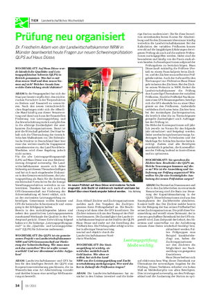 TIER Landwirtschaftliches Wochenblatt Prüfung neu organisiert Dr.