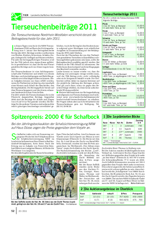 TIER Landwirtschaftliches Wochenblatt Tierseuchenbeiträge 2011 Die Tierseuchenkasse Nordrhein-Westfalen verschickt derzeit die Beitragsbescheide für das Jahr 2011.