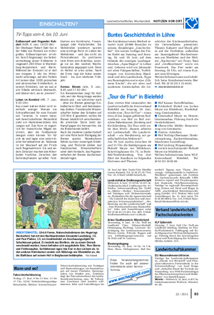 Landwirtschaftliches Wochenblatt NOTIZEN VOR ORT 8522 / 2011 Wann und wo?