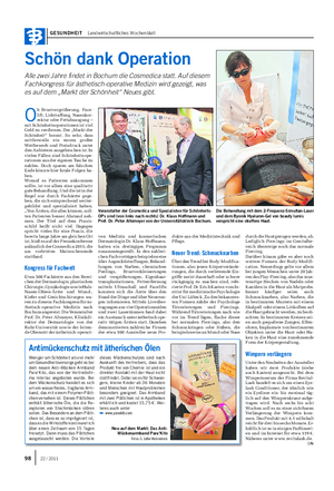 GESUNDHEIT Landwirtschaftliches Wochenblatt Schön dank Operation Alle zwei Jahre findet in Bochum die Cosmedica statt.