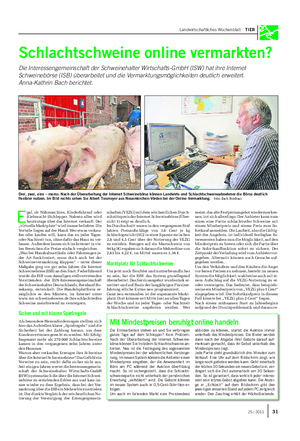 Landwirtschaftliches Wochenblatt TIER Schlachtschweine online vermarkten?