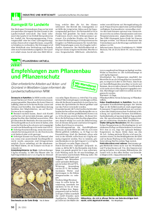 INDUSTRIE UND WIRTSCHAFT Landwirtschaftliches Wochenblatt Zwiewuchs in Kartoffeln: In NRW werden zuneh- mend Flächen mit Durch- und Zwiewuchssym- ptomen gemeldet.