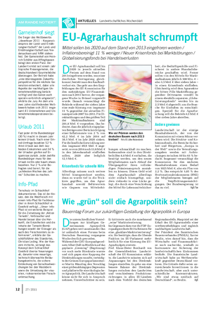 AKTUELLES Landwirtschaftliches Wochenblatt Garnelenhof siegt Die Sieger des Wettbewerbs „Ideenfeuer 2011 – Kooperati- onspreis der Land- und Ernäh- rungswirtschaft“ der Land- und Ernährungswirtschaft aus Nie- dersachsen und NRW stehen fest.