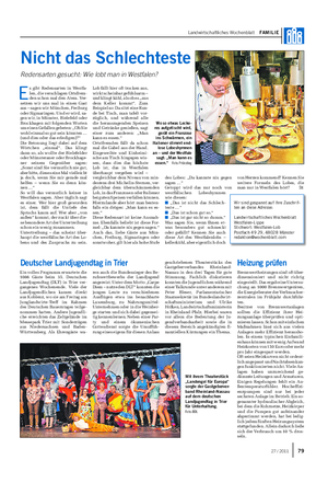 Landwirtschaftliches Wochenblatt FAMILIE geschriebenen Theaterstücks des Gastgeberverbandes Rheinland- Nassau in den drei Tagen für gute Stimmung.