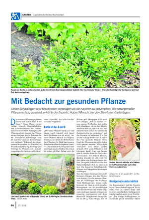GARTEN Landwirtschaftliches Wochenblatt D ie meisten Pflanzenprobleme lassen sich schon beim Kauf lösen.