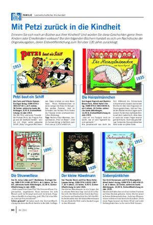 FAMILIE Landwirtschaftliches Wochenblatt Mit Petzi zurück in die Kindheit Erinnern Sie sich noch an Bücher aus Ihrer Kindheit?
