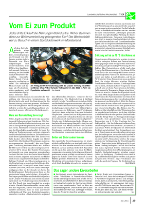 Landwirtschaftliches Wochenblatt TIER Vom Ei zum Produkt Jedes dritte Ei kauft die Nahrungsmittelindustrie.