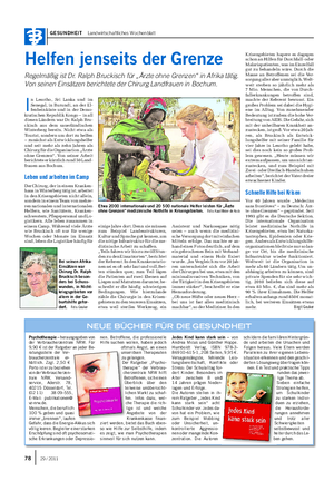 GESUNDHEIT Landwirtschaftliches Wochenblatt Psychotherapie –herausgegebenvon der Verbraucherzentrale NRW.