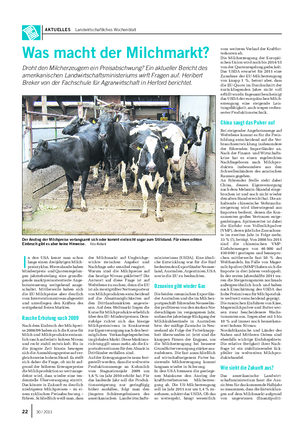 AKTUELLES Landwirtschaftliches Wochenblatt Was macht der Milchmarkt?