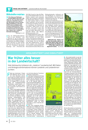 FRAGE UND ANTWORT Landwirtschaftliches Wochenblatt Blühstreifen mulchen ?