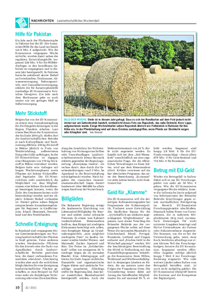 NACHRICHTEN Landwirtschaftliches Wochenblatt BILD DER WOCHE: Stroh ist in diesem Jahr gefragt.