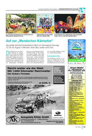 Landwirtschaftliches Wochenblatt SONDERVERÖFFENTLICHUNG D as Warten hat ein Ende – am Samstag, 13.