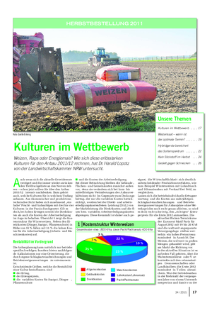 Landwirtschaftliches Wochenblatt HERBSTBESTELLUNG Unsere Themen Kulturen im Wettbewerb .