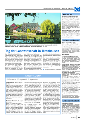 Landwirtschaftliches Wochenblatt NOTIZEN VOR ORT 8334 / 2011 Wann und wo?