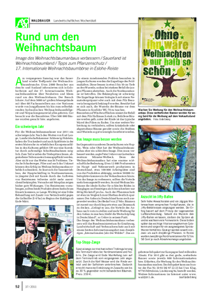 WALDBAUER Landwirtschaftliches Wochenblatt Rund um den Weihnachtsbaum Image des Weihnachtsbaumanbaus verbessern / Sauerland ist Weihnachtsbaumland / Tipps zum Pflanzenschutz / 17.