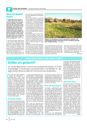 FRAGE UND ANTWORT Landwirtschaftliches Wochenblatt Wiese soll Bauland werden ?