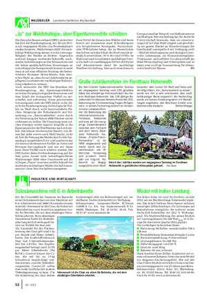WALDBAUER Landwirtschaftliches Wochenblatt Der Deutsche Bauernverband (DBV) unterstützt das Ziel der Bundesregierung, mit der am Mitt- woch vergangener Woche vom Bundeskabinett verabschiedeten „Waldstrategie 2020“ die nach- haltige Waldnutzung ebenso wie die Leistungs- fähigkeit des Waldes zu fördern.