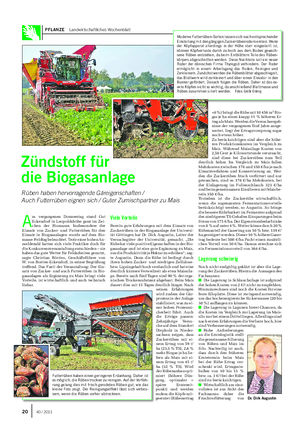 PFLANZE Landwirtschaftliches Wochenblatt A m vergangenen Donnerstag stand Gut Eckendorf in Leopoldshöhe ganz im Zei- chen der Biomasse.