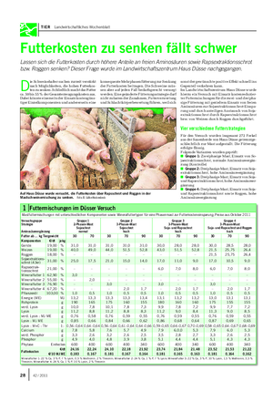 TIER Landwirtschaftliches Wochenblatt Futterkosten zu senken fällt schwer Lassen sich die Futterkosten durch höhere Anteile an freien Aminosäuren sowie Rapsextraktionsschrot bzw.