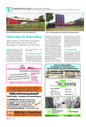 SONDERVERÖFFENTLICHUNG Landwirtschaftliches Wochenblatt 82 45 / 2011 W as gut funktioniert, wird gern wiederholt.