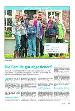 Landwirtschaftliches Wochenblatt GUT ABGESICHERT Foto: B.