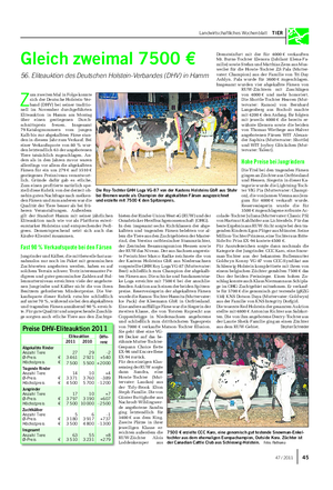 Landwirtschaftliches Wochenblatt TIER Gleich zweimal 7500 € 56.