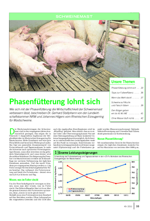 Landwirtschaftliches Wochenblatt SCHWEINEMAST Unsere Themen Phasenfütterung lohnt sich .