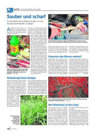 GARTEN Landwirtschaftliches Wochenblatt ßenseite des Blattes arbeitet sich von allein glatt.