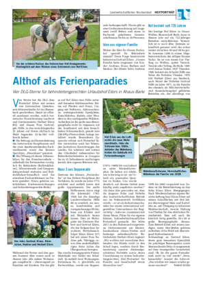 Landwirtschaftliches Wochenblatt  hofporträt V ier Sterne hat die DLG dem Ferienhof Eilers mit seinen vier historischen Gästehäu- sern Münsterländer Art ins Stamm- buch geschrieben.