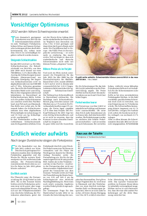 MÄRKTE 2012 Landwirtschaftliches Wochenblatt F ür die Sauenhalter war das Jahr 2011 einfach nur bitter.