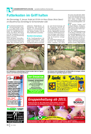 SONDERVERÖFFENTLICHUNG Landwirtschaftliches Wochenblatt 70 52 / 2011 F ür alle Schweinehalter fin- det am Donnerstag, 5.