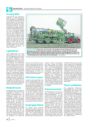 NACHRICHTEN Landwirtschaftliches Wochenblatt BILD DER WOCHE: Endlich Frost.