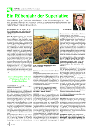 PFLANZE Landwirtschaftliches Wochenblatt WOCHENBLATT: Herr Dr.
