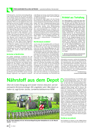 FRÜHJAHRSBESTELLUNG GETREIDE Landwirtschaftliches Wochenblatt N-Wirkung hin.