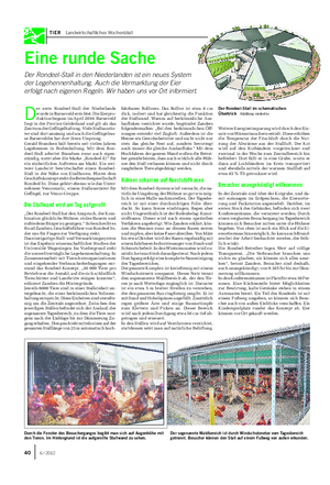 TIER Landwirtschaftliches Wochenblatt Eine runde Sache Der Rondeel-Stall in den Niederlanden ist ein neues System der Legehennenhaltung.