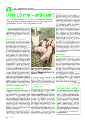 TIER Landwirtschaftliches Wochenblatt B ei der Diskussion um die neuen Anforde- rungen für die Schweinehaltung ab dem 1.