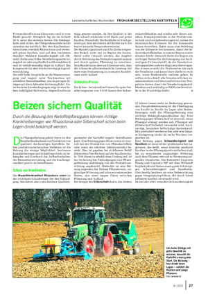 Landwirtschaftliches Wochenblatt FRÜHJAHRSBESTELLUNG KARTOFFELN Frittenrohstoff wie auch Innovator und ist vom Markt gesucht.
