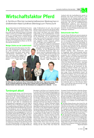 Landwirtschaftliches Wochenblatt TIER Wirtschaftsfaktor Pferd 4.