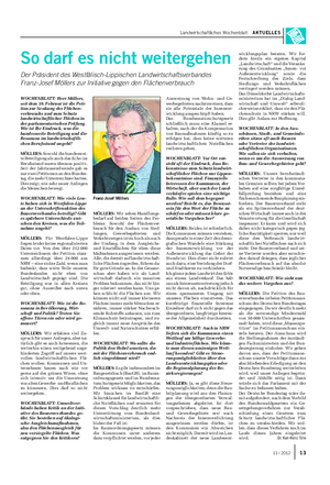 Landwirtschaftliches Wochenblatt AKTUELLES WOCHENBLATT: Herr Möllers, seit dem 19.